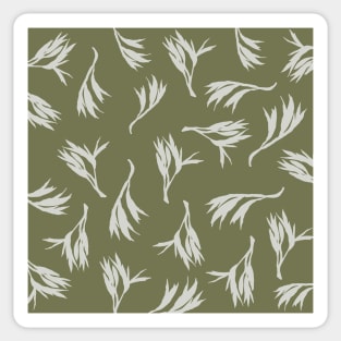 Harakeke Flax Seed Pods (Olive green and light grey) Sticker